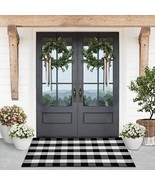 Black And White Checkered Rug - Premium 3&#39; X 5&#39; Buffalo Plaid Outdoor Rug - - $45.94