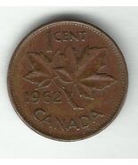 1962 Canada 1 cent Coin Penny One w/ Queen Elizabeth II + Maple Leaf &amp; Twig - $1,818.83 MXN