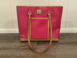 Dooney &amp; Bourke Pink Pebble Tote Leather Accents Lexington Shoulder Bag 12”x 15” - £95.65 GBP