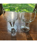 Vintage 16oz  Hollow Stem Beer Glasses Mid Century Barware Set Of 2 - £15.02 GBP