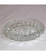 VINTAGE Clear Cut Glass Ashtray Mad Men Mid Century Heavy Clear Glass As... - $5.67