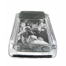 Vintage New Years Eve D6 Glass Square Ashtray 4&quot; x 3&quot; Smoking Cigarette - £39.52 GBP