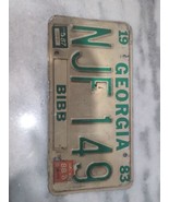 Vintage 1983 Georgia Bibb County License Plate NJF 149 Expired - £10.12 GBP