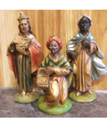 Vintage 1980s Nativity Chalkware Three Wise Men Kings Magi 5&quot; Christmas ... - $40.70 CAD
