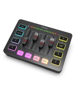 Audio Mixer 4-Channel RGB w/ XLR Microphone for Gaming Live Streaming Po... - $1,235.47 MXN