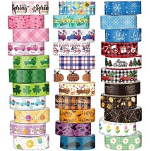 33 Rolls Holiday Plaid Washi Tape, 15 Mm Spring Summer 4Th Of July Fall ... - £20.47 GBP