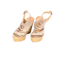 Traffic Women&#39;s Strappy Wedge Heel Tan Beige Size 6 - $30.25 CAD