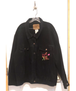 Vintage Jordache Black Denim Jacket 3X Genuine Lady Rider - $74.25