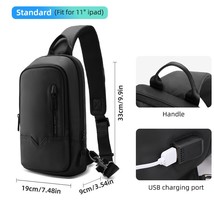 Luxury Men&#39;s Crossbody Bag Multifuctional Chest Pack Male Anti-theft Travel Bag  - £40.42 GBP