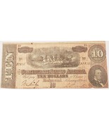 $10 Confederate Note in Extra Fine XF Condition T-68 Seventh Series - $80.68 CAD