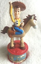 Vtg Disney Pixar Toy Story Woody &amp; Bullseye Collapsing Candy Dispenser McDonalds - £6.98 GBP