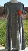 Swing Shift Dress Womens XS Heather Gray Orange LuLaRoe Short Sleeve Car... - $11.50