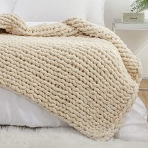 Yaapsu Chenille Throw Blankets, Chunky Knitted Throw Blanket For, Chunky Yarn. - £51.90 GBP