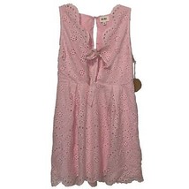 BiBi Pink Eyelet Sleeveless Cotton Dress Womens Large NEW - £15.67 GBP