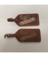 Vintage DeKalb Seed Cowhide Luggage Tag Lot of 2, NOS - £19.61 GBP