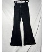 Cello High- Rise Button Fly Wide- Leg Jeans Black Size 1 - £15.89 GBP