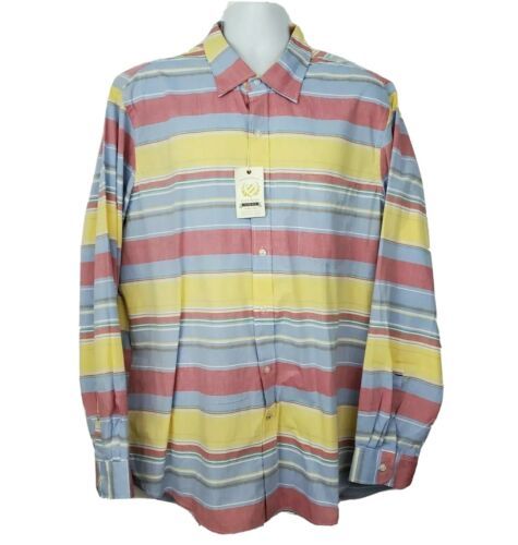Club Room Slim Fit Shirt Size XXL Long Sleeve Button Up Pastel Marina - $41.57