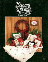 Season Greetings Counted Cross Stitch Pattern Book Vintage 1981 Christmas Mini - £5.03 GBP
