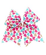 NEW Girls Hair Tie Valentine&#39;s Day Hearts Bow 7 Inches - $6.56 CAD