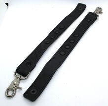 Pair of Leather 15" Black Leather Clip End Adjustable Wrist Restraints  - $49.50