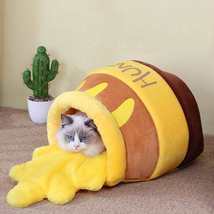 Plush Honey Pot Pet Cave Bed for Cats &amp; Small Animals - £25.56 GBP
