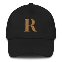 Initial Hat Letter R Baseball Cap Embroidered Hat Black - £22.98 GBP