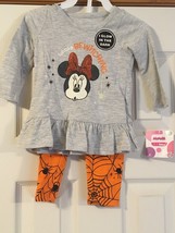 NWT Toddler Girls Disney Junior Minnie Set Outfit - 12M - Halloween Gray Orange - £14.93 GBP