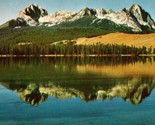 Sawtooth Mountains Little Redfish Lake Idaho ID Sierra Club Chrome Postc... - $4.90