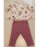 Ever &amp; Ever Baby Girl Dress Blouse &amp; Pink  Leggings Pants Set Flowers Peach - $256.21 MXN
