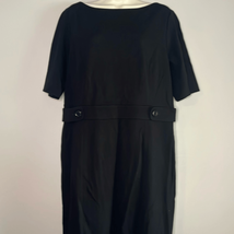 Talbots NWT Black 1/2 Sleeve Button Ponte Sheath Dress Size 14 - £40.29 GBP