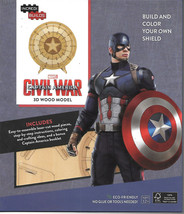 Captain America Shield 3D Laser Cut Wood Model Kit and Deluxe Book Civil War NEW - $16.39