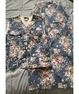 Vintage Stonebridge Blue Floral Vest and Maxi Skirt Set Large 10 - $45.99