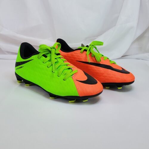 Primary image for Nike Hypervenom Soccer Cleats Size 1 Youth Lime Green Bright Orange