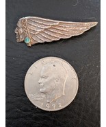 Ouest Airlines Hôtesse De L&#39;Air Chapeau Badge Argent Pin Turquoise Indie... - $467.77