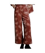 Hutch Anthropologie Pink Combo Orange Floral Burnout Velvet Velour Pants... - €38,18 EUR
