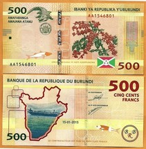 BURUNDI  2015 UNC 500  Francs / Amafaranga  Banknote Paper Money Bill P- 50 - $1.75