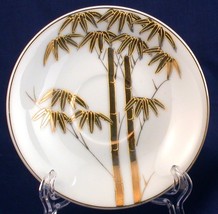 2 Made in Japan Demitasse Saucers Gold Bamboo 4.75&quot;  - £3.90 GBP