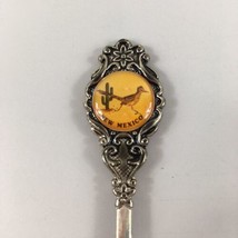 New Mexico Souvenir Spoon Saguaro Cactus Roadrunner Cameo Silverplated Vintage - £9.15 GBP