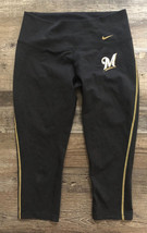 Nike Dri Fit Milwaukee Brewers Womens XS Black Capri Yoga Pants - £14.61 GBP