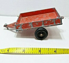 Vintage Diecast Hubley Kiddie Toys Old Red Utility Farm Trailer Wagon NO... - $19.80