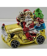 MM) Shiny Christmas Santa Claus Car Trinket Candy Dish Holder with Lid B... - £7.73 GBP