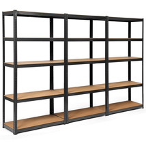 Costway 3 72&quot; Heavy Duty Storage Shelf Steel Garage Rack 5 Level Adjusti... - £364.04 GBP