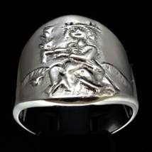 Sterling silver Zodiac ring Virgo The Ambitious Virgin Horoscope symbol astrolog - £63.93 GBP