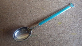 Vintage David Andersen Norway Turquoise Guilloche Enamel Sterling Silver Spoon - £44.10 GBP