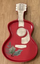 Dolly Parton Red Guitar Stoneware Christmas Serving Platter Dish Holiday... - £69.74 GBP