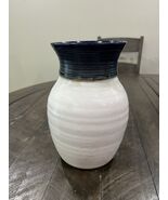 Studio Art Pottery Stoneware 8 in Vase Pot Hand Turned Blue Glaze Signed... - $454.41 MXN