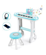 37-key Kids Electronic Piano Keyboard Playset-Blue - £74.40 GBP
