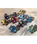 Lampwork Bumpy Beads Lot of 10 Multi Colors Large 19mm X 19mm Oval Pear ... - £4.69 GBP