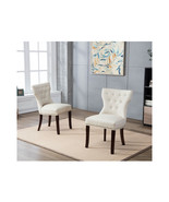 Orora Dec Mid Back Button-Tufted Fabric Dining Side Chair Beige - Set of 2 - $230.15