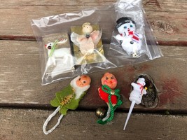 Vintage Miniature Christmas Grouping Plastic Snowman Pipe Cleaner Angel Reindeer - £14.20 GBP
